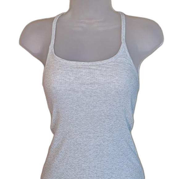Am. Eagle Ribbed Racerback Tank Top Built-in Bra Fitted Stretchy Scoop Neck Sm. - Picture 3 of 16